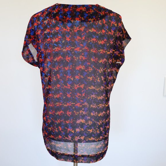 CABI Size XS Bonus Blouse Multicolor Style # 3428 Black red blue - Picture 8 of 10